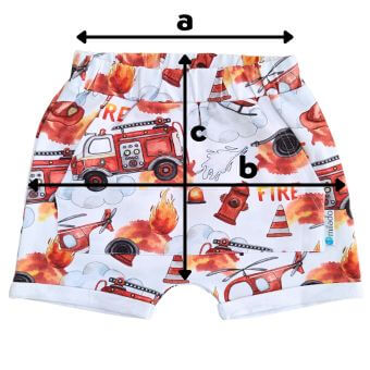 rozmery detské pudlové kraťasy